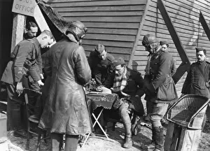 Handing Prints: British pilots near Albert, northern France, WW1