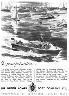 Launches Prints: British Power Boat Company Seaplane Launches