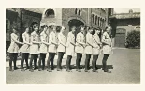 Images Dated 23rd April 2019: Eleven British Public Schoolgirls in their PE Gymslips