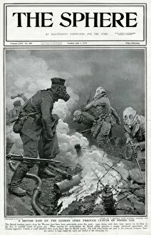 Grenades Collection: British raid on German lines through poison gas