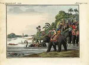 British Raj hunters shooting tigers in India