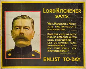 British recruitment poster, Enlist Today, WW1