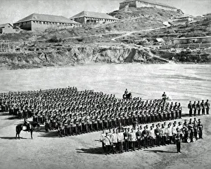 British regiment on parade, India