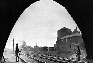 British sentries at railway tunnels at the start of WWI British sentries at railway tunnels at the start of WWI