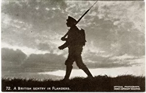 A British sentry in Flanders, WW1