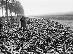Shells Gallery: British shell cases, Western Front, France, WW1