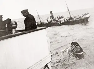 Freighter Prints: British ship, freighter Exeter City sinks North Atlantic, 1933