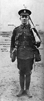 Ammunition Gallery: British soldier in uniform, 1915, WW1