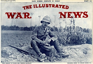 Images Dated 26th September 2016: British soldier writing a letter or in a diary 1915