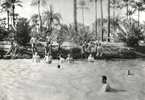 British soldiers bathing, Basra, Mesopotamia (Iraq), WW1 British soldiers bathing, Basra, Mesopotamia (Iraq), WW1