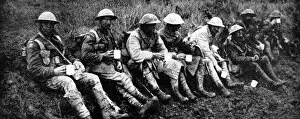 British Soldiers having a cup of tea; First World War, 1916