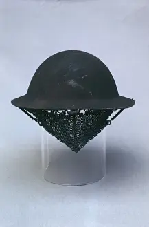 British soldiers helmet with chainmail, WW1