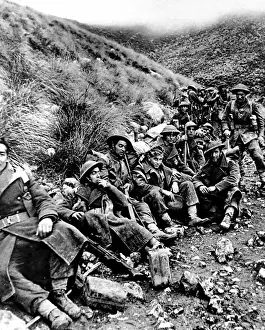 Positions Prints: British Soldiers resting near Monte Camino; Second World War