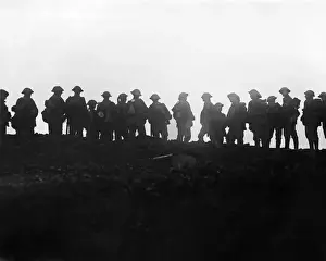 Silhouetted Prints: British soldiers in silhouette, Western Front, WW1