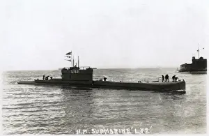 British submarine L52 with crew on deck