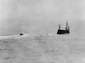 British submarine submerging, WW1