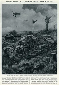 Infantry Collection: British tank Mark IIA by G. H. Davis