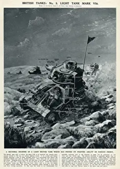 Sectional Prints: British tank Mark VIB by G. H. Davis