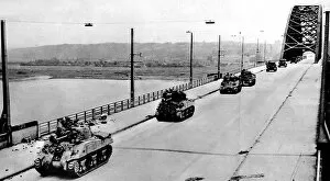 Images Dated 24th August 2004: British Tanks on Nijmegen Bridge; Second World War, 1944