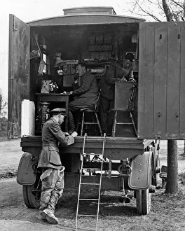 Phone Prints: British telephone exchange for observation balloon, WW1