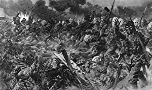 Trenches Collection: British terriorials charging at Loos