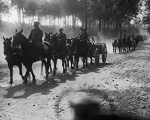 Dust Prints: British troops coming through a wood, WW1
