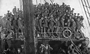 Troop Prints: British troops crossing the Channel, WW1, Aug 1914