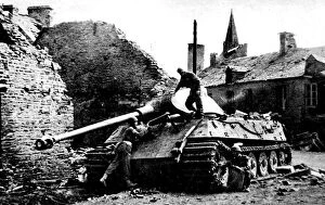 Reported Gallery: British Troops examine a German Royal Tiger, France; Second