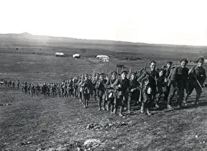 60th Prints: British troops marching from Salonika, WW1