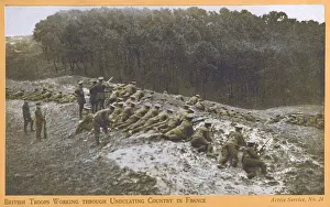Undulating Prints: British Troops moving through Northern France - WWI