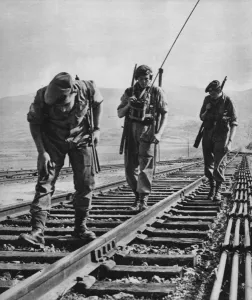 Images Dated 12th June 2017: British troops in Palestine patrolling near Jerusalem, 1947