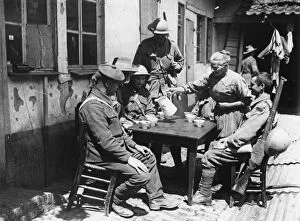 French Woman Collection: British troops relaxing, Croix du Bac, near Armentieres, WW1