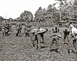 British troops relaxing and exercising, Western Front, WW1