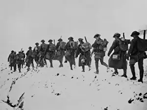 British troops in snow, Western Front, WW1