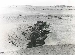 Images Dated 7th October 2011: British troops in trench, Brown Ridge, Middle East, WW1
