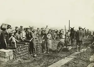 Explosive Prints: British troops unloading high explosive shells