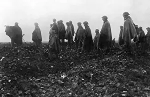 Shelling Prints: British troops watching shelling, Western Front, WW1
