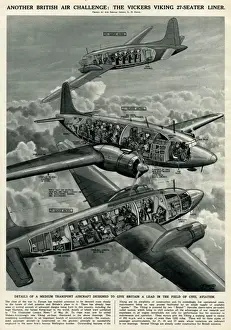 Seater Prints: British Vickers Viking airliner by G. H. Davis