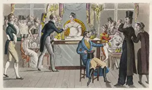 Cafes Prints: British visitors in a cafe, Paris
