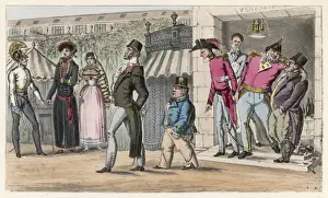 British visitors at Palais Royal, Paris