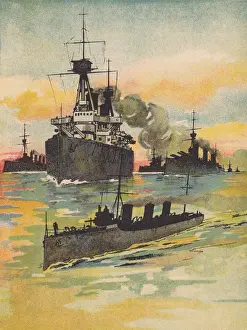 Introduced Prints: British warships WW1