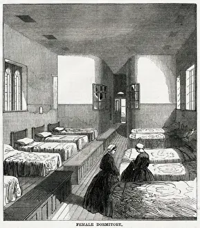 Dormitory Prints: Broadmoor - female dormitory 1867