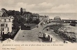 Bleak Prints: Broadstairs, Kent - Beach and view of Bleak House