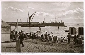 Bathers Prints: Broadstairs, Kent - The Sands and Pier