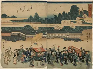 Brocade parade of the eastern capital: a view of Hachiman Sh