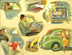 Brochure illustration, Oldsmobile car