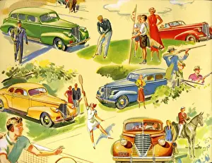 Brochure illustration, Oldsmobile car