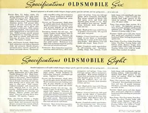 Brochure page, Oldsmobile Six and Eight