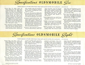 Brochure page, Oldsmobile Six and Eight Brochure page, Oldsmobile Six and Eight