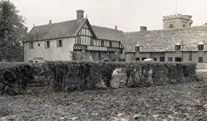 Brockworth Prints: Brockworth Court (16th century Tudor manor house) and St George's Church tower